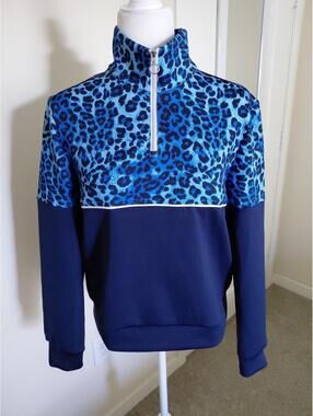 NWT ACEGOLFS Wildlife Party Golf Sweatshirt Size M Blue